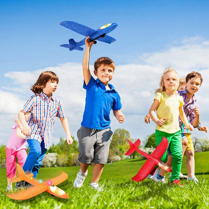 3 Pack Airplane Launcher Toy for kids 2 Flight Modes LED Foam Glider Catapult Plane, Outdoor Flying Toy for Kids, Birthday Gifts for Boy Girl 3+ Year Old